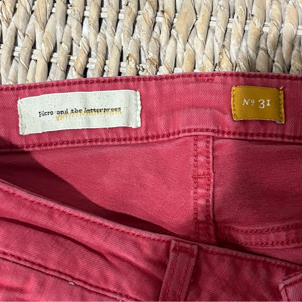 Anthropologie pilcro and the letterpress no 31 pants Waist 34” Red Ankle - Picture 6 of 8